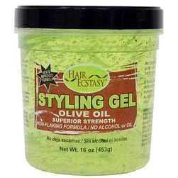 HAIR ECSTASY STYLING GEL 16OZ OLIVE OIL SUPERIOR STRENGTH