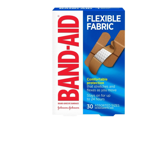 Band-Aid Flexible Fabric Adhesive Bandages, Assorted, 30 bandages