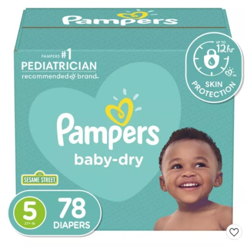 Pampers baby Dry Diapers SIze 5 - 78 Count