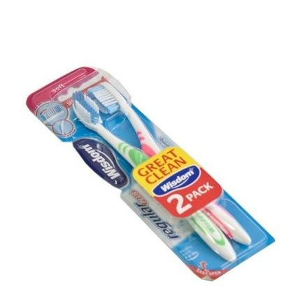 Wisdom Regular Plus 2 Pack Toothbrush, Soft