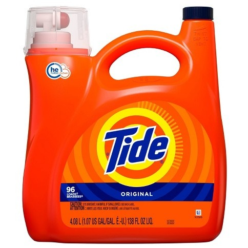 Tide Liquid Laundry Detergent, 96 Loads, 138 oz Pump Bottle