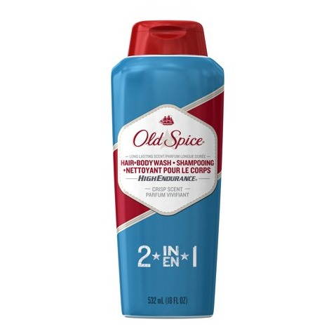 Old Spice High Endurance Hair + Body Wash for Men, Crisp Scent, 18 fl oz