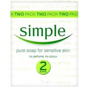 Simple Pure Soap for Sensitive Soap 125g -  2 Bars