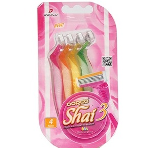 DORCO SHAI WOMENS SHAVE 3 BLADE DISPOSABLE 4'S