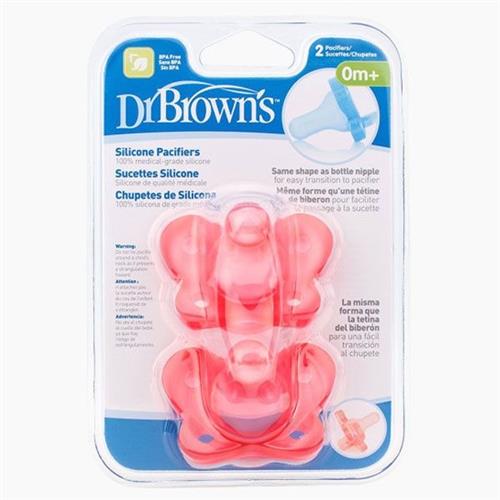 Dr Brown's One-Piece Pacifier Stage 1, 0-6 Months - 2 Pack