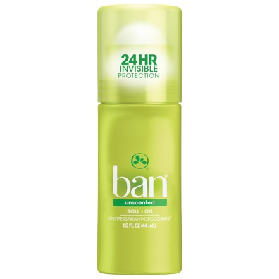 Ban Unscented Roll-On Deodorant 1.5 oz