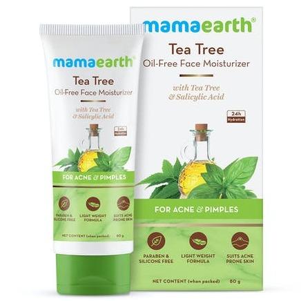 Mamaearth Tea Tree Oil-Free Moisturizer For Oily Skin With Salicylic Acid For Acne & Pimples – 80 ml