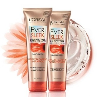 L'Oreal Paris EverSleek Sulfate Free Keratin Caring Shampoo/Conditioner