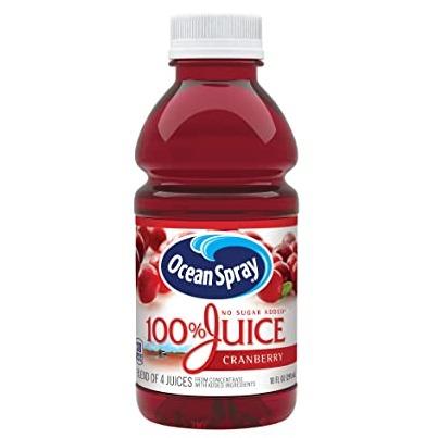 Ocean Spray 100% Juice, Cranberry, 10 Fl. Oz