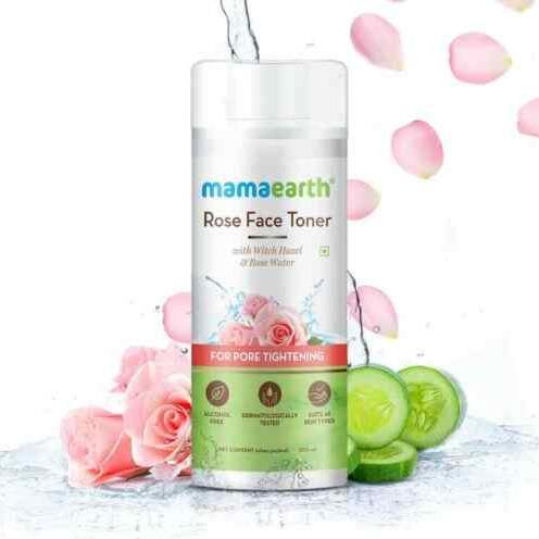 Mamaearth Rose Water Face Toner With Witch Hazel & Rose Water For Pore Tightening, 200 ml