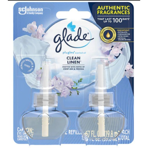 Glade Plugins - Scented Oil Refill - Clean Linen - 2 Pack