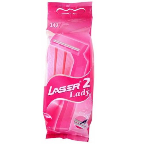 Laser Ladies Lady Pink Twin Blade Razor Disposable Razors 10 Pack