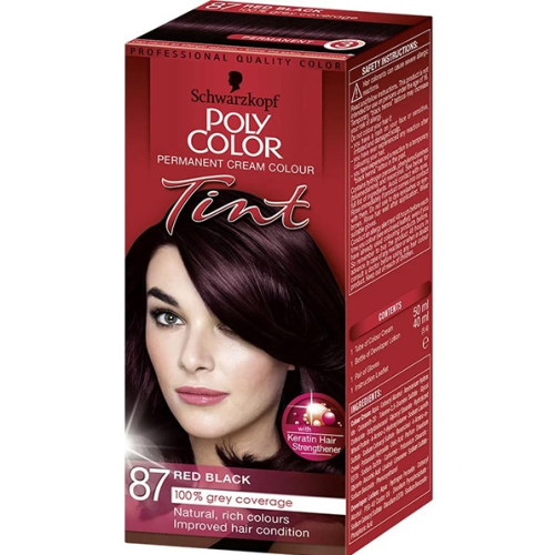 SCHWARZKOPF POLY COLOR TINT 87 RED BLACK PERMANENT CREAM COLOUR