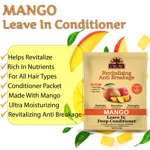 OKAY Mango Revitalizing Anti Breakage Leave In Conditioner Packet 1.50oz