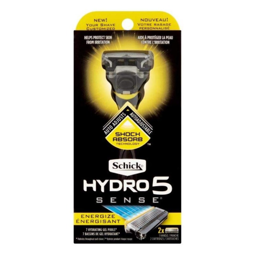 Schick Men's Hydro 5 Sense Energize Razor with Shock Absorb Technology