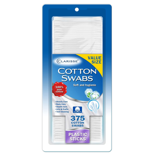 Clarisse Cotton Swabs Plastic Stick, 375