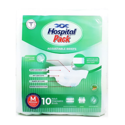 Hospital Pack Adult Diapers Medium 10 Pack