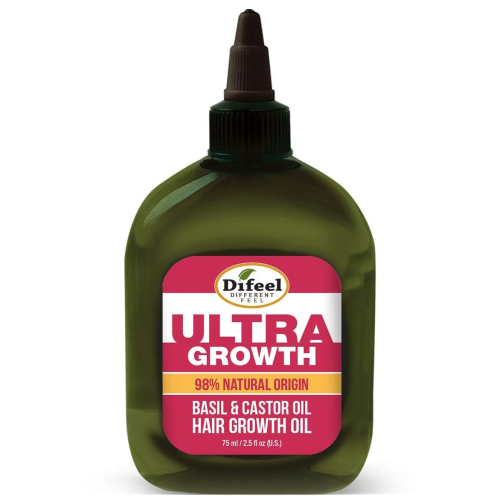 Difeel Ultra Growth 98% Natural Basil and Castor River Hair Growth Oil, 2.5 Fluid Ounce