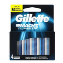 Gillette Mach 3 Turbo Razor Blades, Pack of 4 For Men