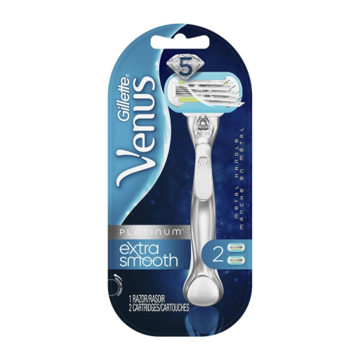 Gillette Venus Platinum Extra Smooth Women Metal Razor 2 Blade Refills