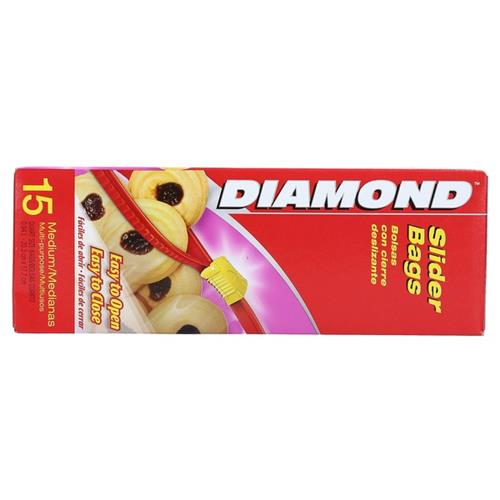 Diamond Slider Bags, 15 Count