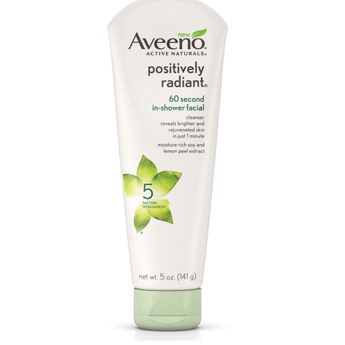 Aveeno Active Naturals Positively Radiant 60 Second In-Shower Facial Cleanser 5 oz