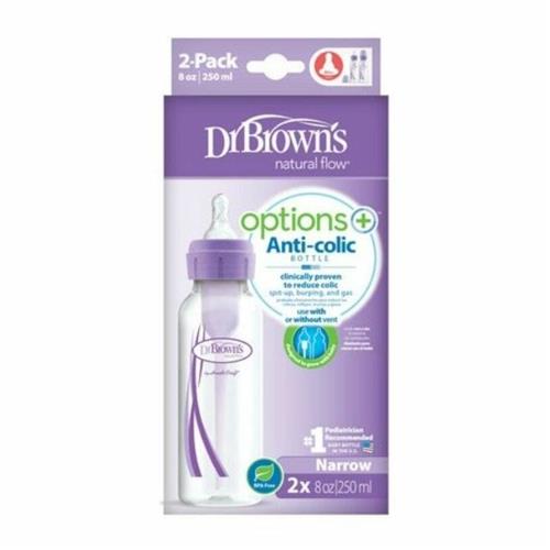 Dr Brown's Natural Flow Options+ Anti Colic Bottle 250ml 2 Pack