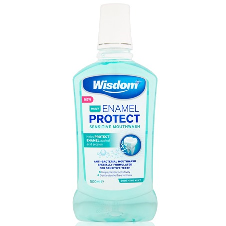 Wisdom Daily Enamel Protect Sensitive Antibacterial Mouthwash 500ml