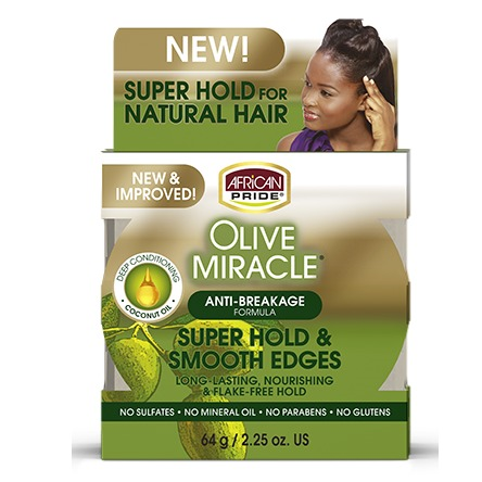 African Pride Olive Miracle Silky Smooth Edges Conditioning Gel - 2.25oz