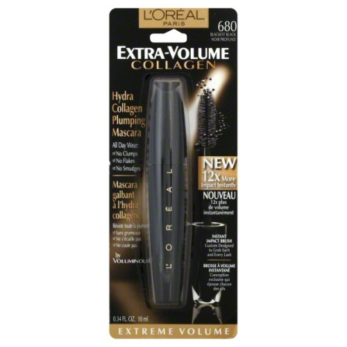 L'Oreal Paris Makeup Voluminous Extra Volume Collagen Plumping Mascara, Blackest Black