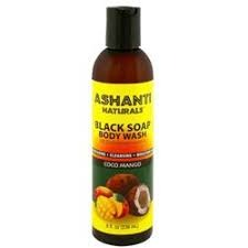 Ashanti 100% Shea Butter Black Soap Body Wash Coco Mango- 8oz.