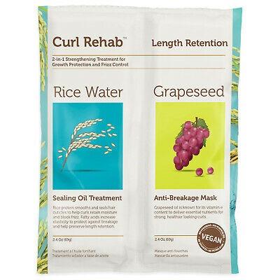 Curl Rehab Length Retention/Strength Dual Treatment, Rice Water Sealing Oil Treatment & Anti-Breakage Mask, 4.8 Oz Packette