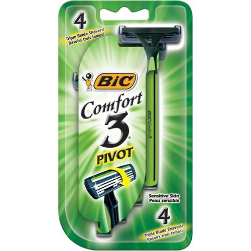 BIC Comfort 3 Shaver Sensitive, 4 Pack Green