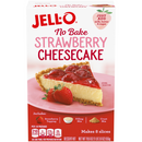 Jell-O No Bake Strawberry Cheesecake Dessert Kit with Strawberry Topping, Filling Mix & Crust Mix, 19.6 oz