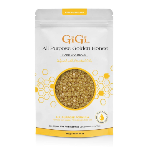 GiGi Hard Wax Beads, Golden Honee All Purpose Hair Removal Wax 14 oz