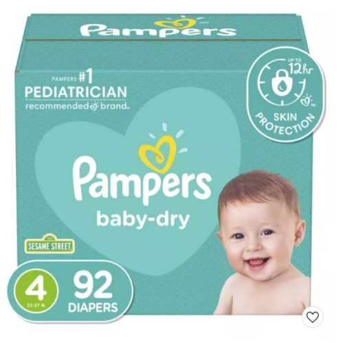 Pampers Baby Dry Diapers Size 4 - 92 Count