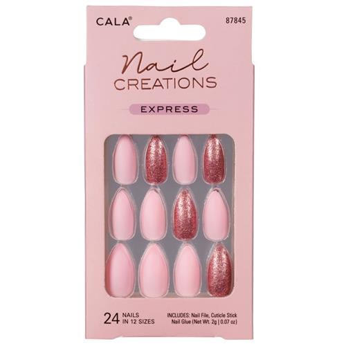 Cala Nail Creations Express Press On Nails 24's Matte Pink