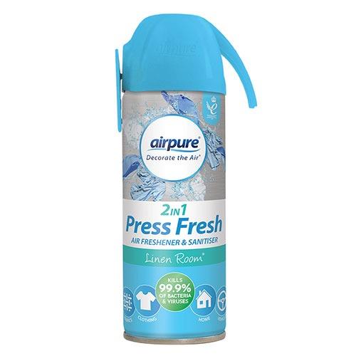 Airpure 2 In 1 Press Fresh Air Freshener & Sanitiser 180ml