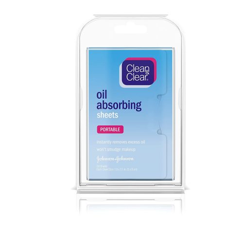 Clean & Clear Oil Absorbing Facial Sheets, Portable Blotting Papers for Face and Nose 50 ct