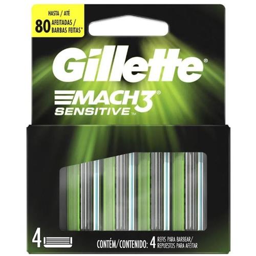 Gillette Mach 3 Sensitive Razor Blades, Pack of 4