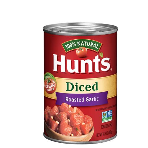 Hunt's Diced Tomatoes with Roasted Garlic, 14.5 Ounce