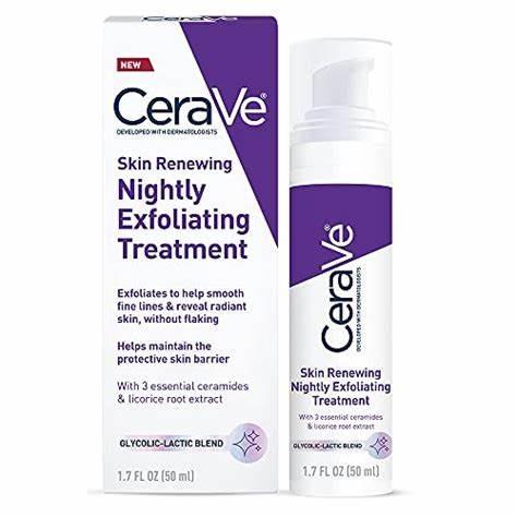 CeraVe Skin Renewing Nightly Exfoliating Treatment Glycolic Acid Face Serum - 1 fl oz