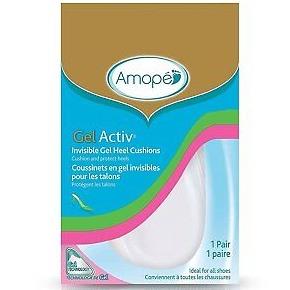 Amope GelActiv Invisible Gel Heel Cushions Insoles for Women, 1 pair, Size 5-10