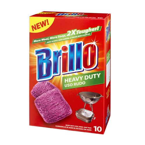 Brillo Heavy Duty Steel Wool Sap Pads 10pc