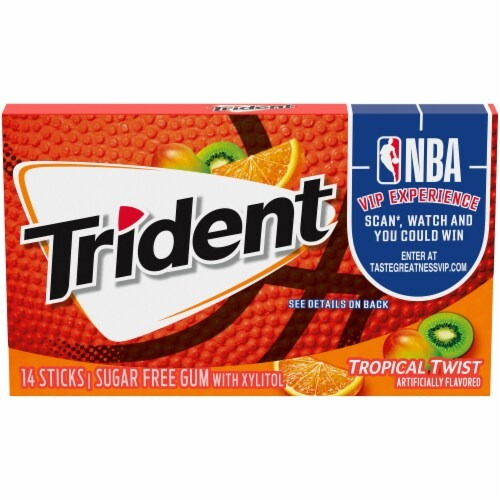 Trident Tropical Twist Sugar Free Gum 14 Pcs