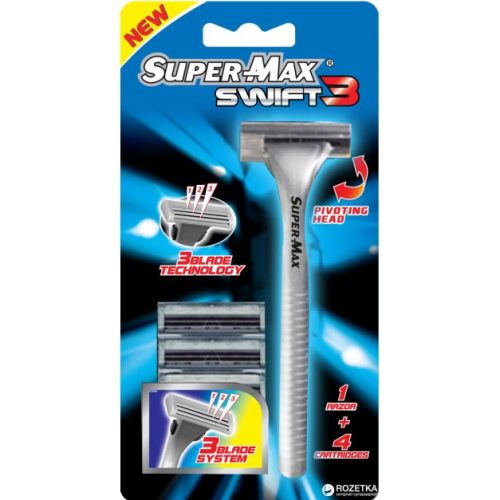 SUPER MAX Shaver Swift3 + 4 spare heads
