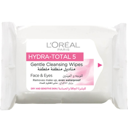 L'Oreal Paris Pack of 25 Hydra Total 5 Gentle Cleansing Wipes