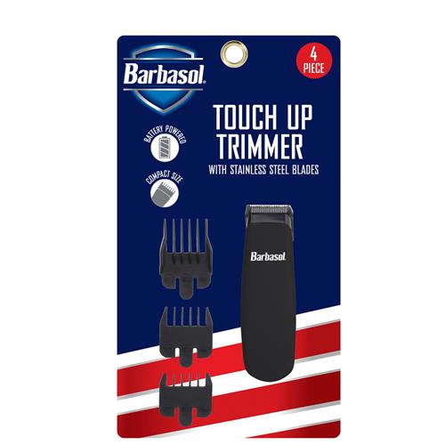 Barbasol Compact Battery Operated Touch Up Trimmer with Precision Stainless Steel Blades and 3 Guide Combs