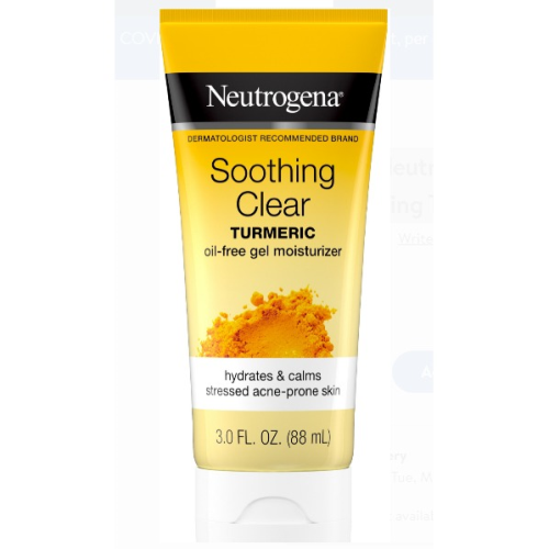 Neutrogena Soothing Clear Gel Facial Moisturizer with Calming Turmeric, Hydrating Oil-Free Face Moisturizer 3 oz