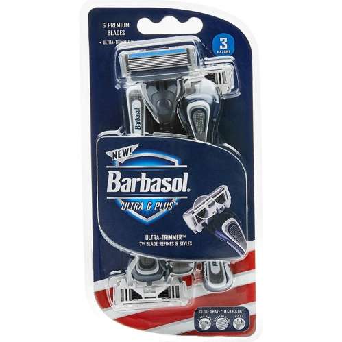 Barbasol Ultra 6 Plus Premium Disposable Razor 3 ea